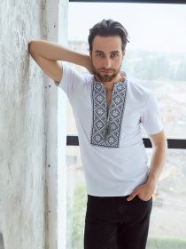 Вышитая рубашка Folk Moda модель fm2827-blij Фото