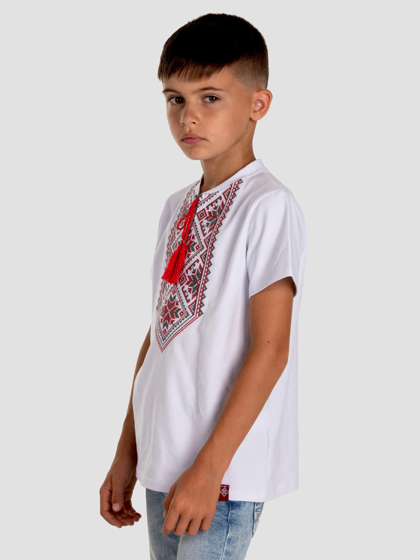 Вышитая рубашка Folk Moda модель fm2829-blij Фото