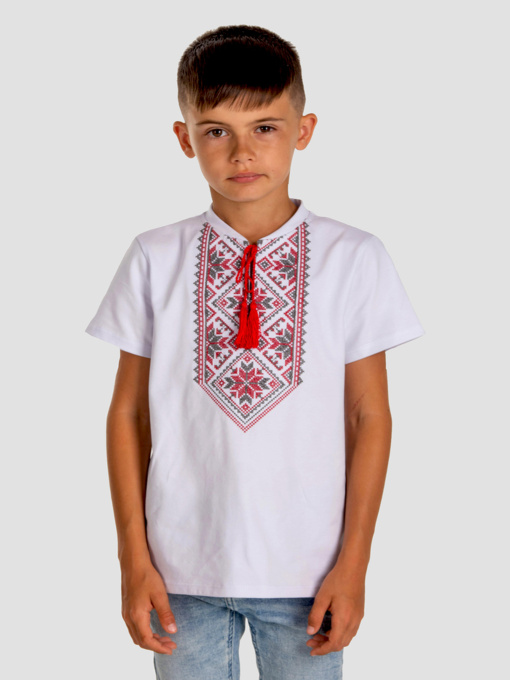 Вышитая рубашка Folk Moda модель fm2829-blij Фото