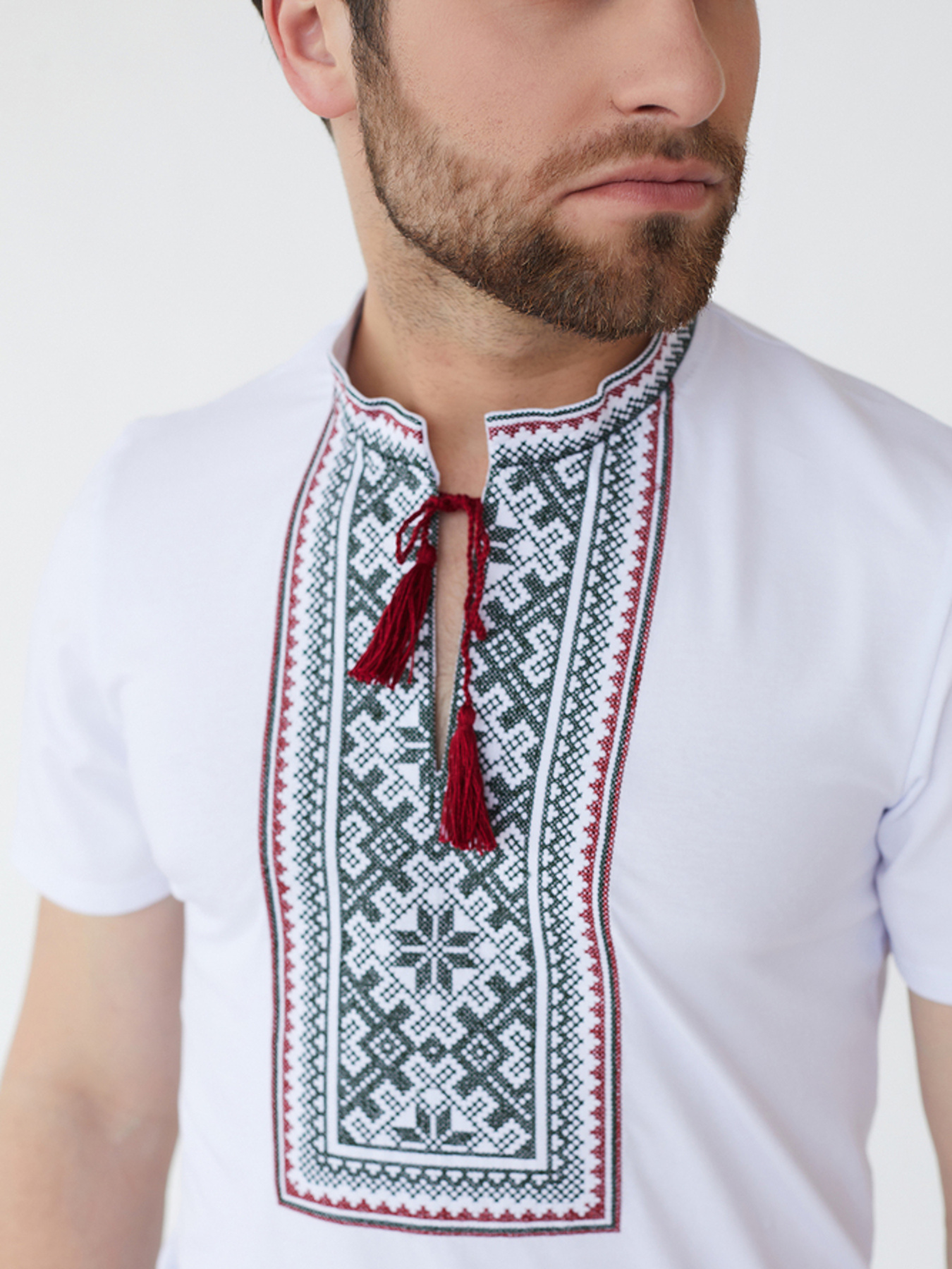 Вышитая рубашка Folk Moda модель fm2830-blij Фото