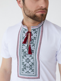 Вышитая рубашка Folk Moda модель fm2830-blij Фото