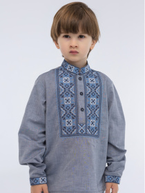 Вышитая рубашка Folk Moda модель fm2800-sinj Фото