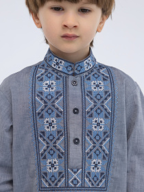 Вышитая рубашка Folk Moda модель fm2800-sinj Фото