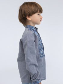 Вышитая рубашка Folk Moda модель fm2800-sinj Фото