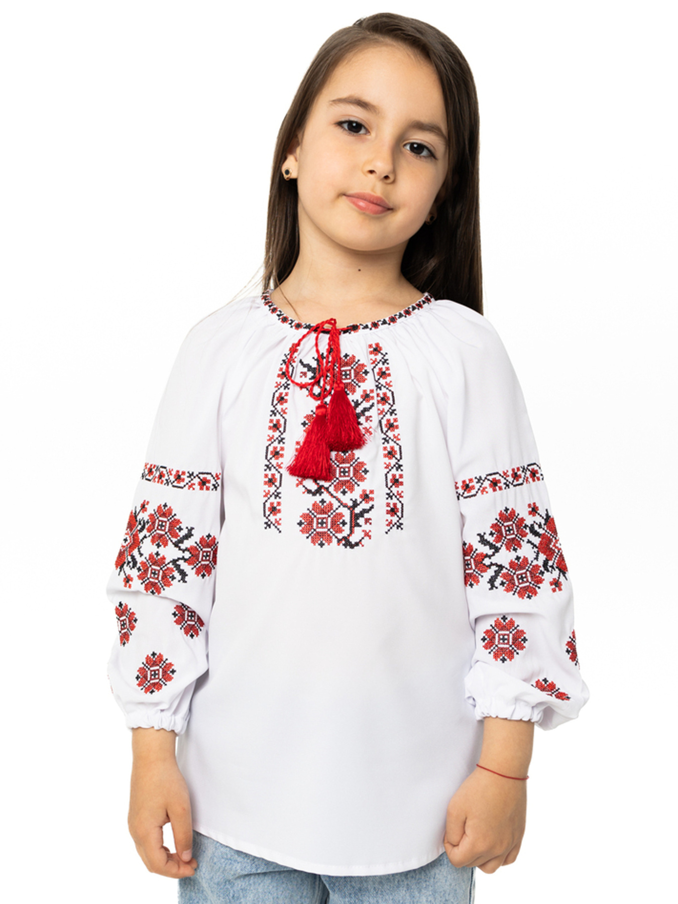 Вышитая рубашка Folk Moda модель fm2802-blij Фото