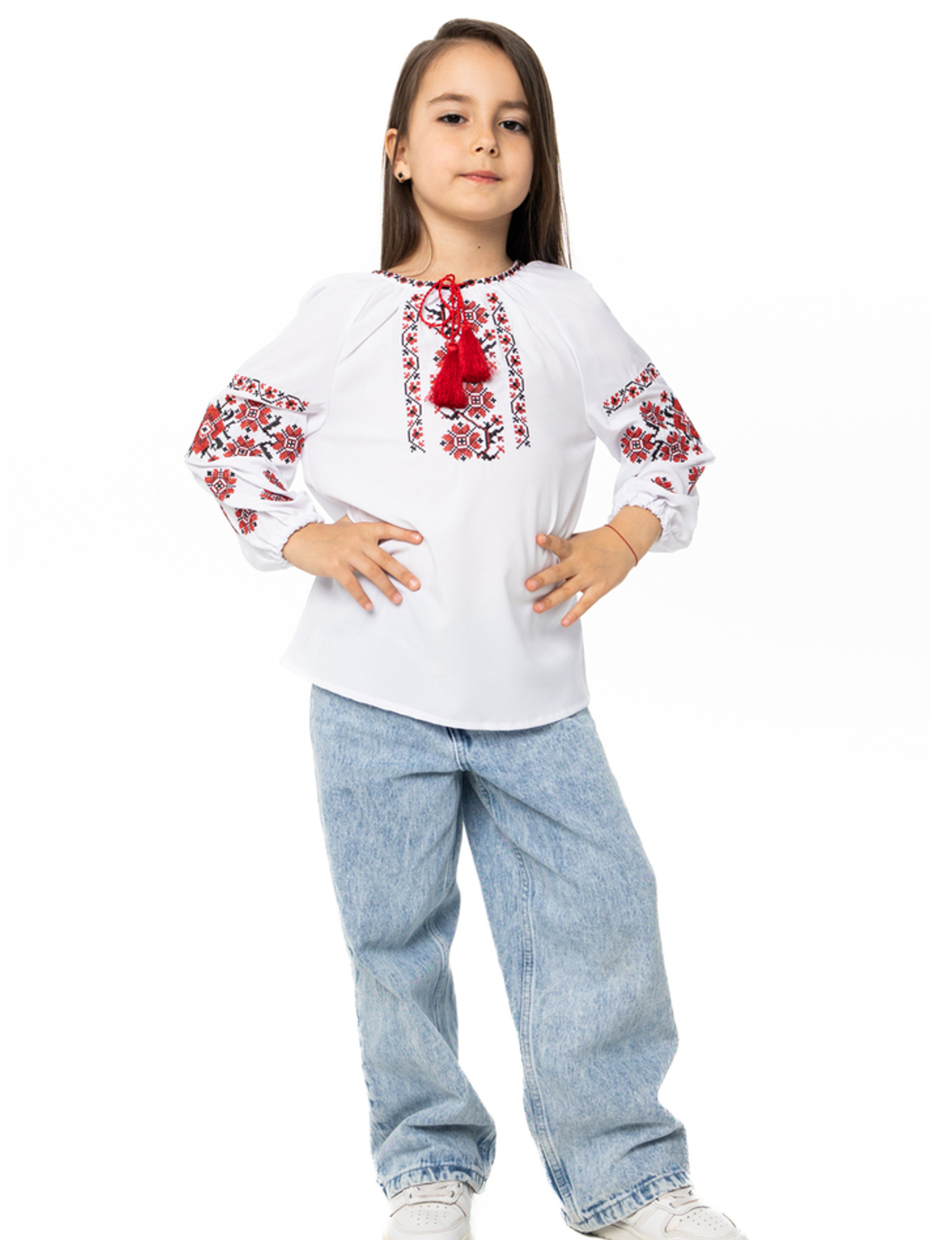 Вышитая рубашка Folk Moda модель fm2802-blij Фото