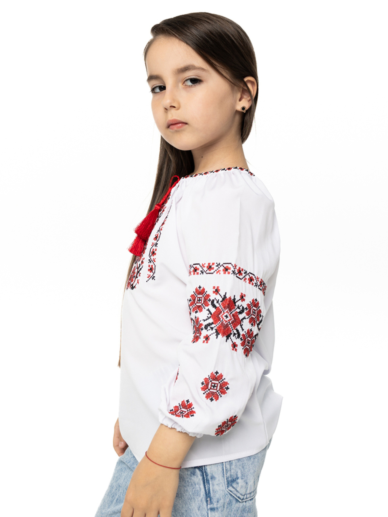 Вышитая рубашка Folk Moda модель fm2802-blij Фото