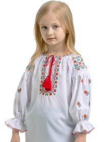 Вышитая рубашка Folk Moda модель fm2807-blij Фото