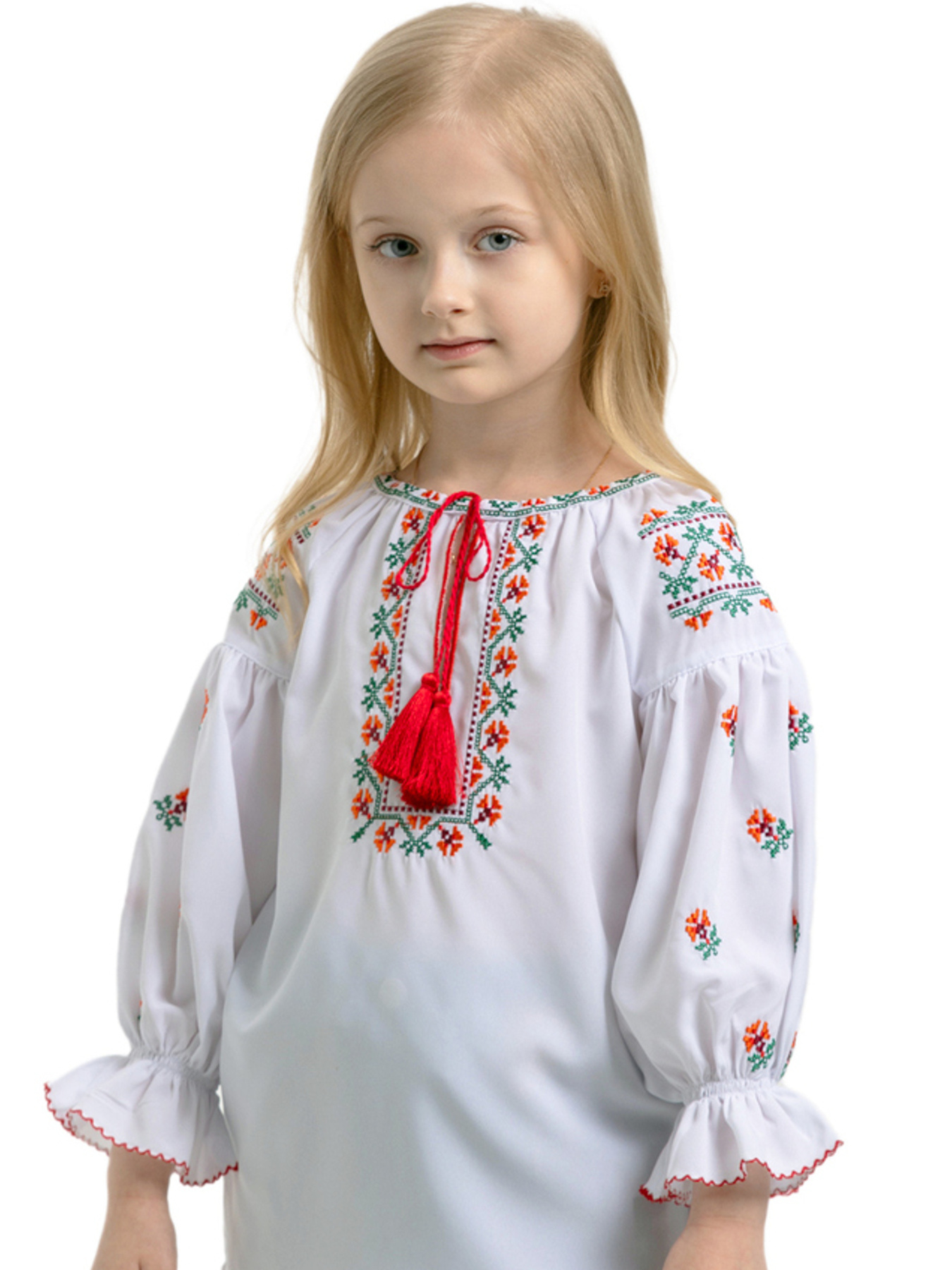 Вышитая рубашка Folk Moda модель fm2807-blij Фото