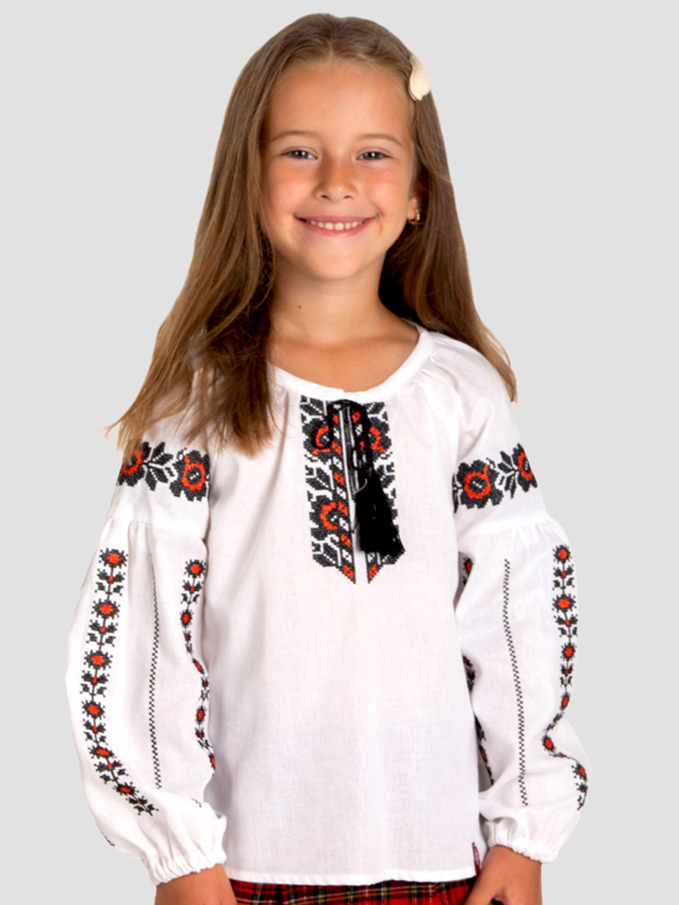 Вышитая рубашка Folk Moda модель fm2814-blij Фото