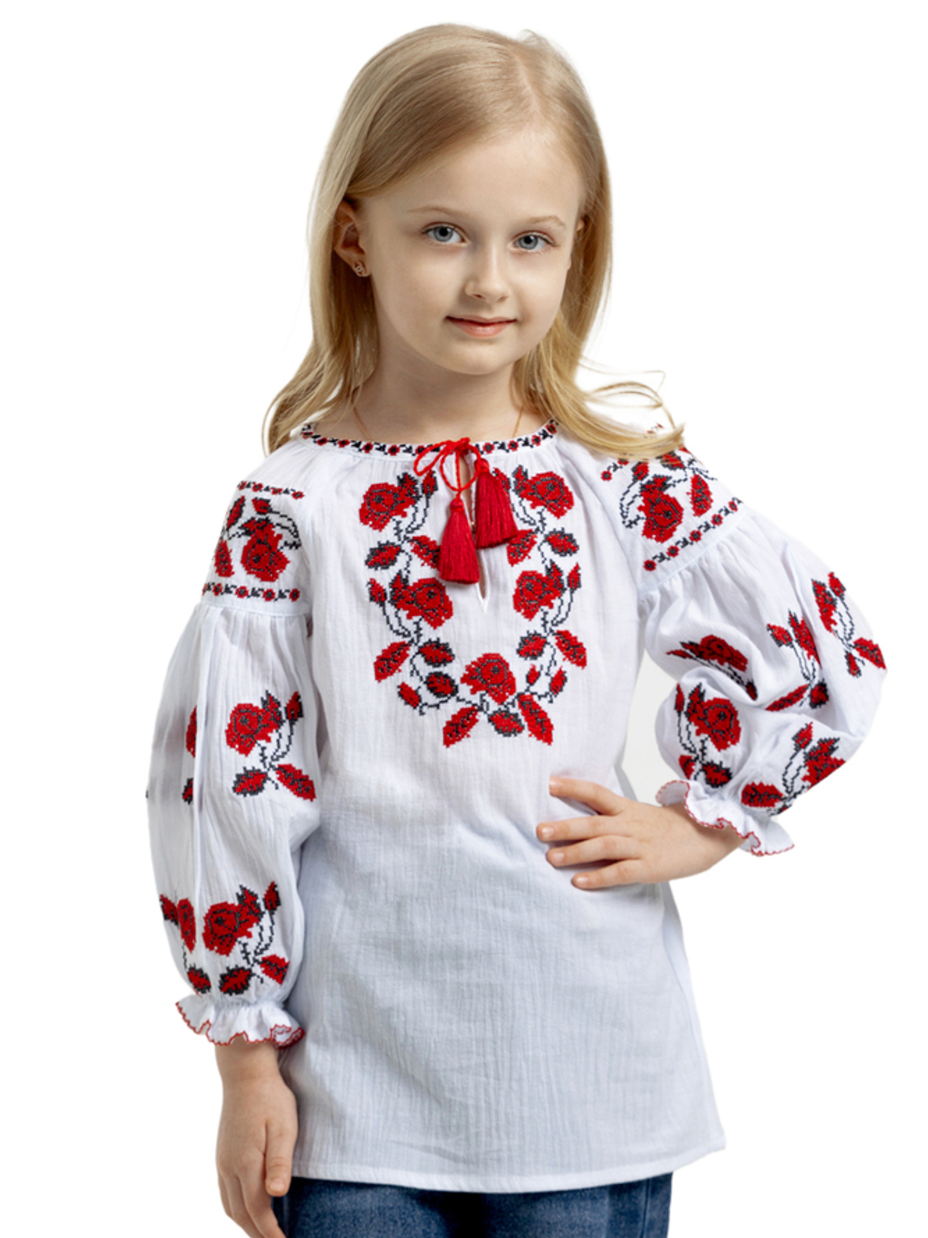 Вышитая рубашка Folk Moda модель fm2717-blij Фото