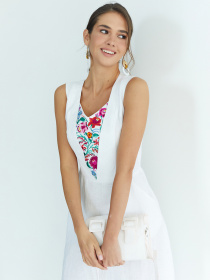 Вышитое платье Folk Moda модель fm2719-blij Фото