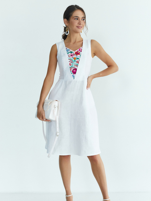 Вышитое платье Folk Moda модель fm2719-blij Фото