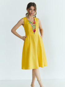 Вышитое платье Folk Moda модель fm2721-zhovtij Фото