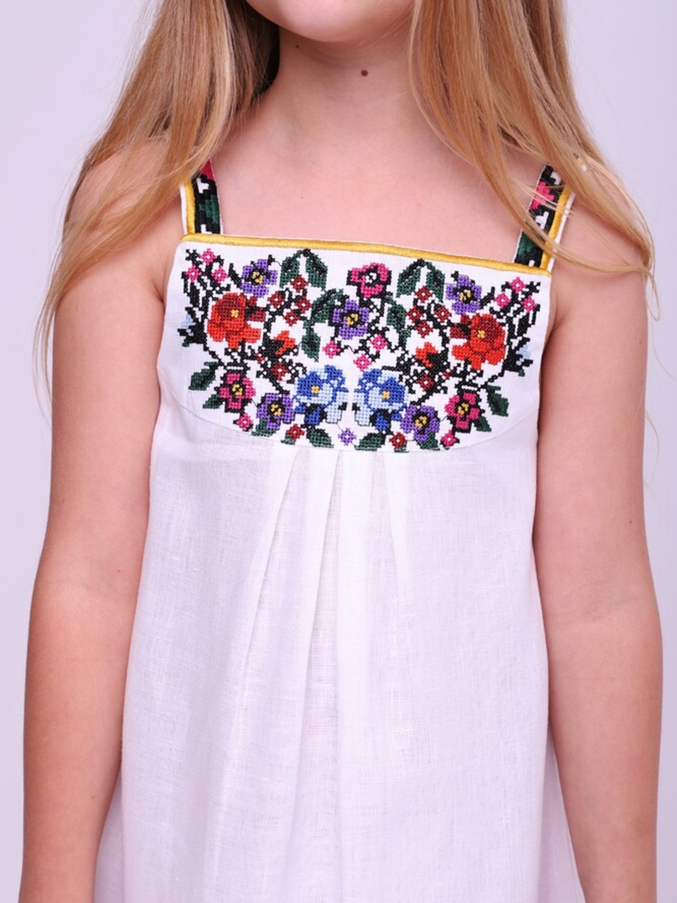 Вышитое платье Folk Moda модель fm2552-blij Фото