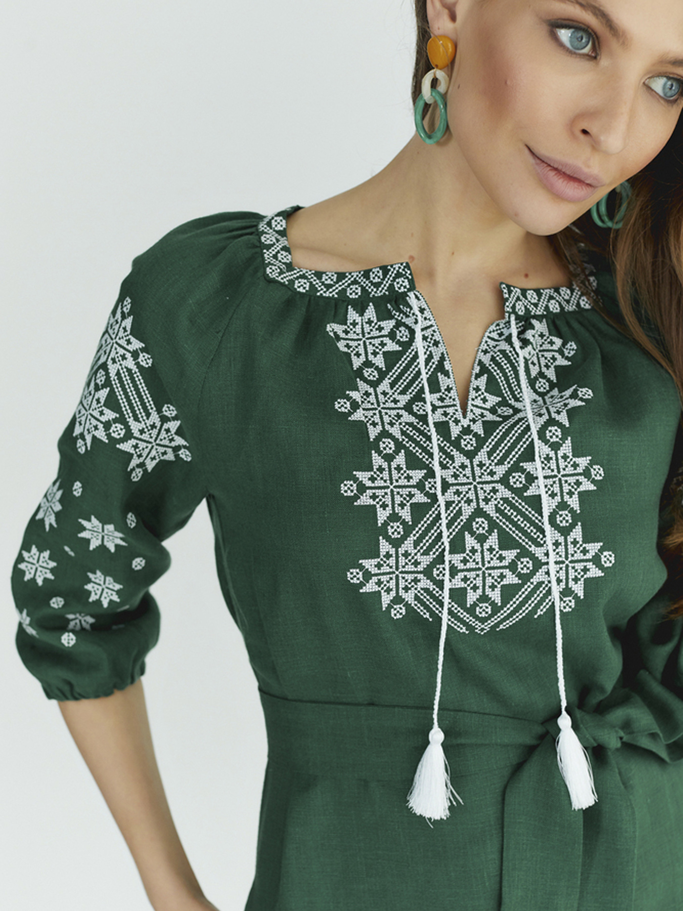 Вишита сукня Folk Moda модель fm2585-zelenij Фото