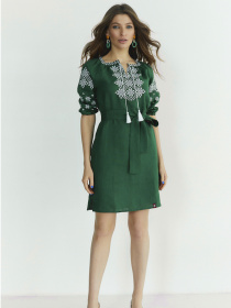 Вышитое платье Folk Moda модель fm2585-zelenij Фото