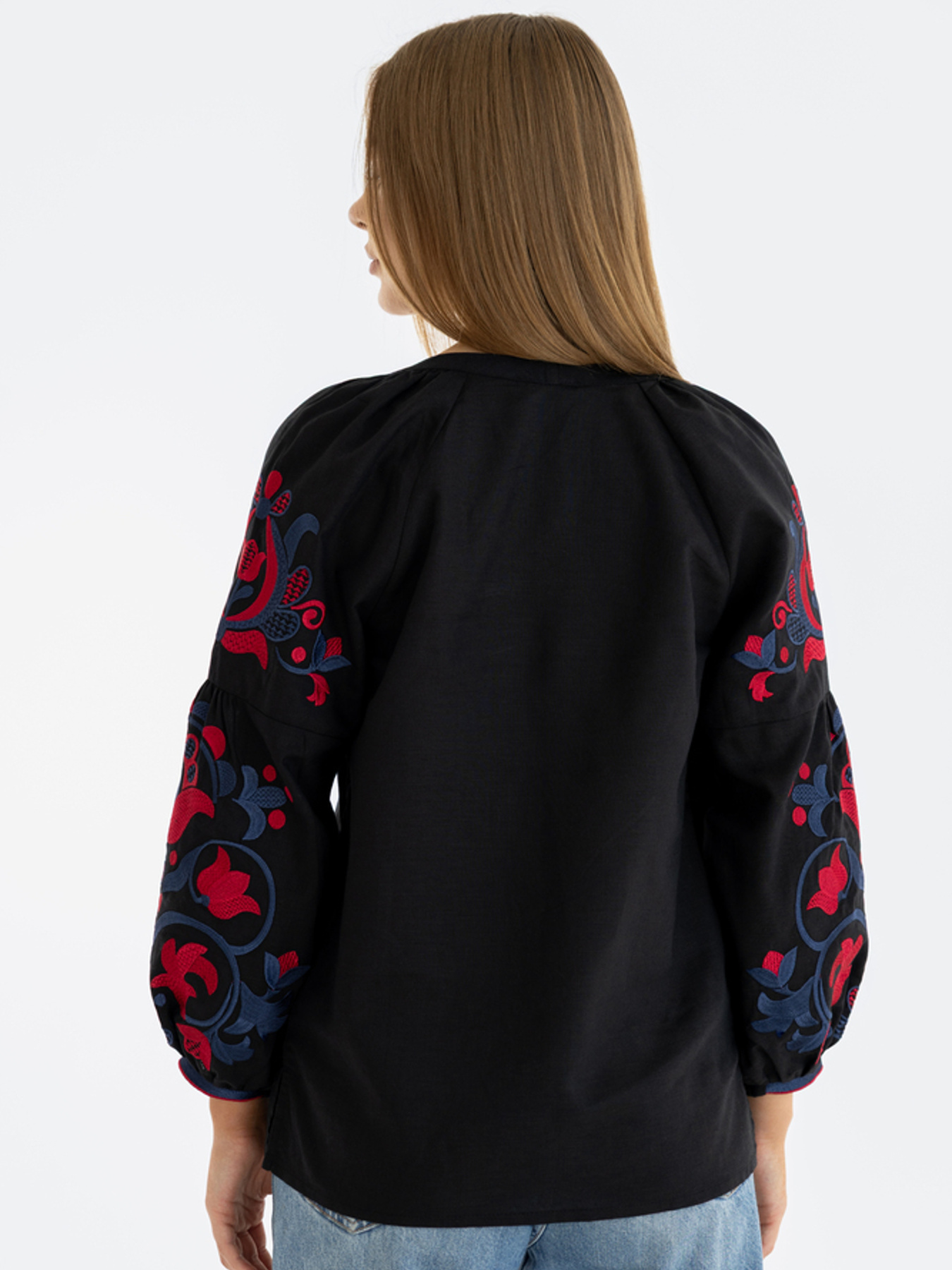 Вышитая рубашка Folk Moda модель fm2703-chornij Фото