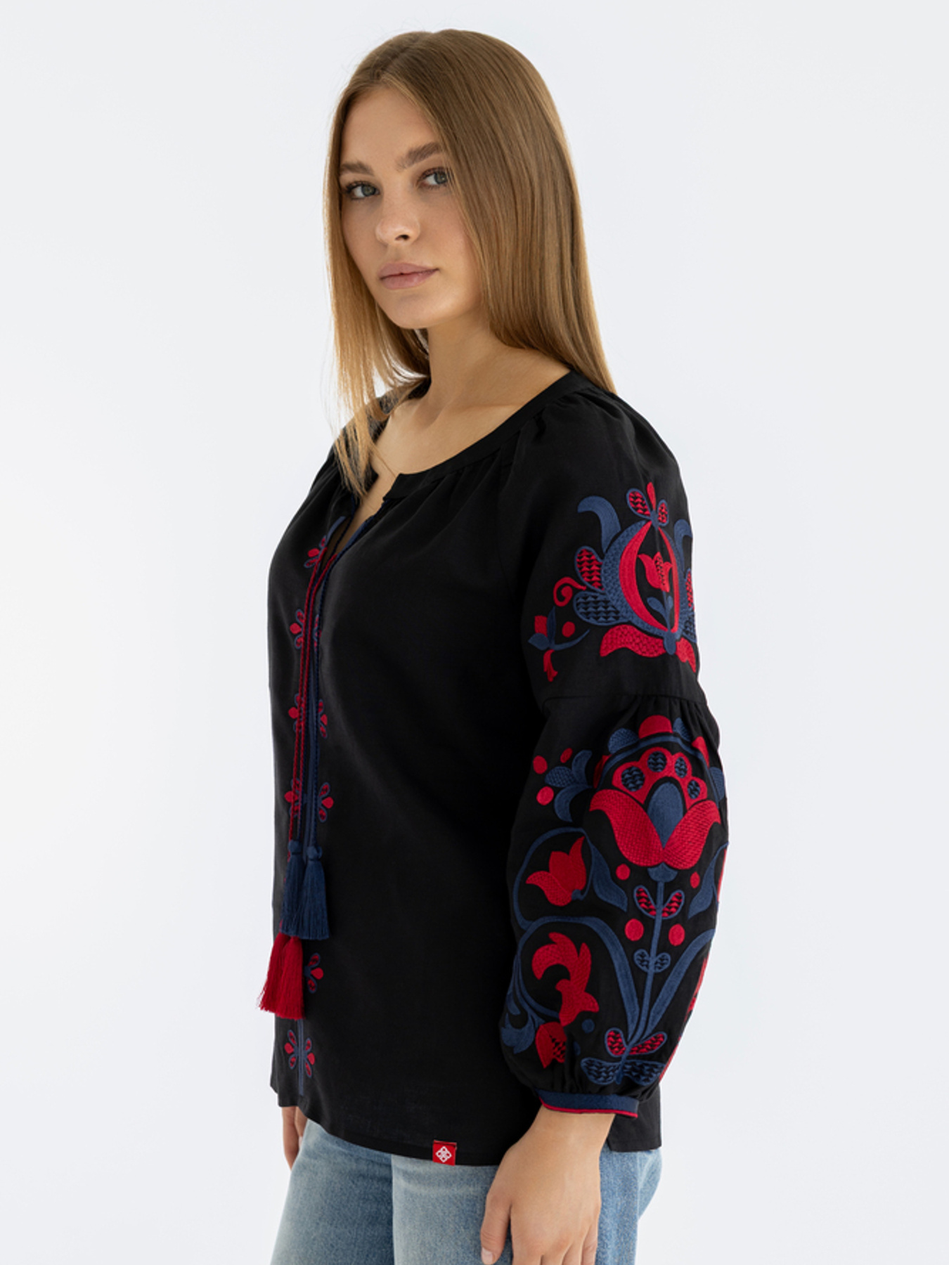 Вышитая рубашка Folk Moda модель fm2703-chornij Фото