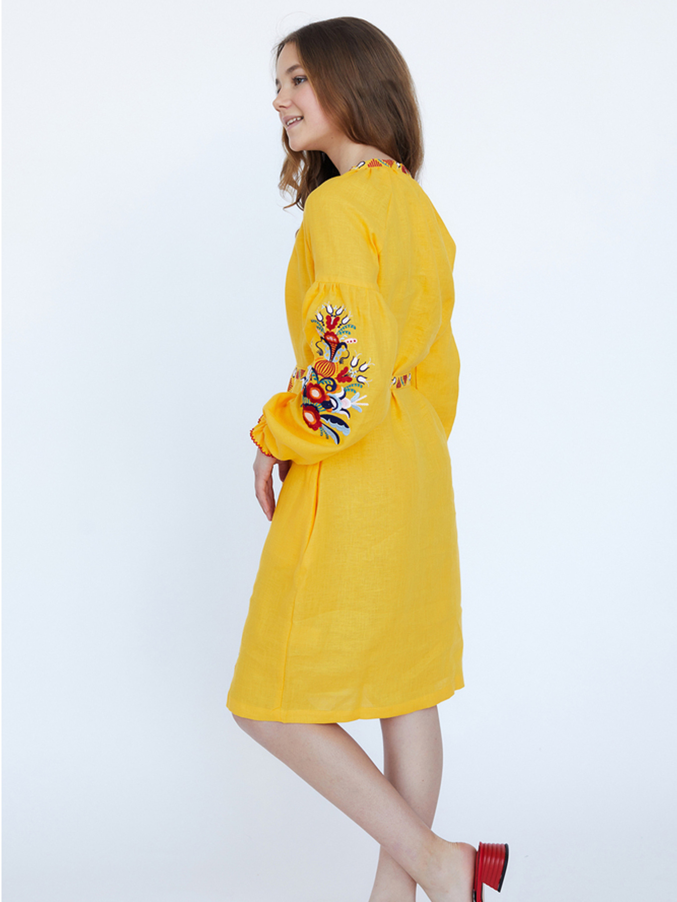 Вышитое платье Folk Moda модель fm2548-zhovtij Фото