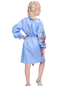 Вышитое платье Folk Moda модель fm2549-blakitnij Фото