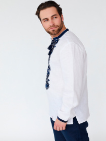 Вышитая рубашка Folk Moda модель fm2163-blij Фото