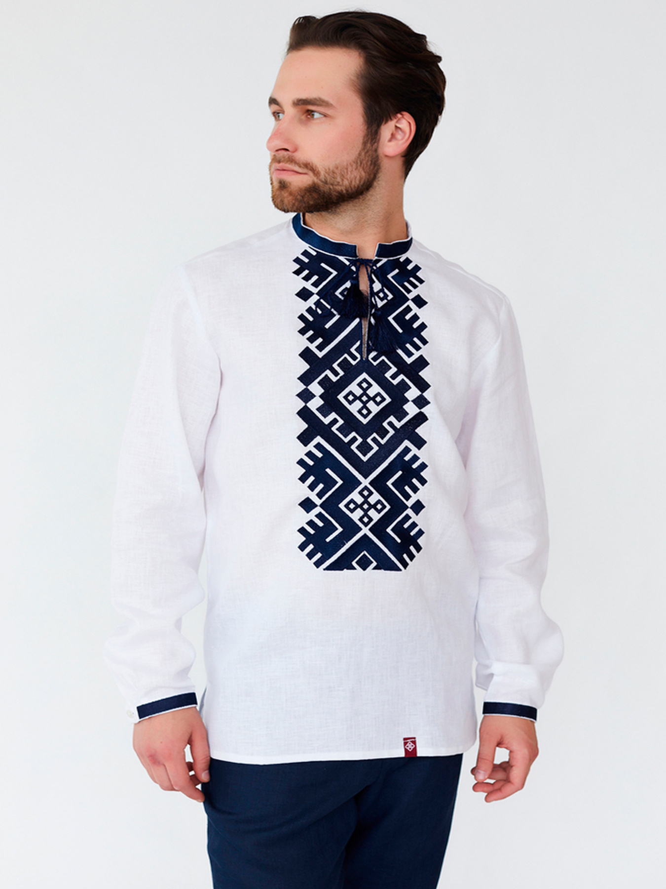 Вышитая рубашка Folk Moda модель fm2163-blij Фото