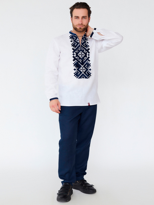 Вишита сорочка Folk Moda модель fm2163-blij Фото