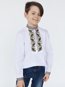 Вышитая рубашка Folk Moda модель fm2508-blij Фото