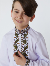 Вышитая рубашка Folk Moda модель fm2508-blij Фото