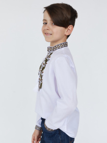 Вышитая рубашка Folk Moda модель fm2508-blij Фото