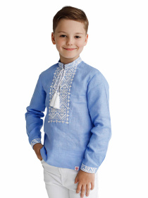 Вышитая рубашка Folk Moda модель fm2513-blakitnij Фото