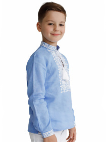 Вышитая рубашка Folk Moda модель fm2513-blakitnij Фото