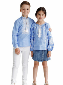 Вышитая рубашка Folk Moda модель fm2513-blakitnij Фото