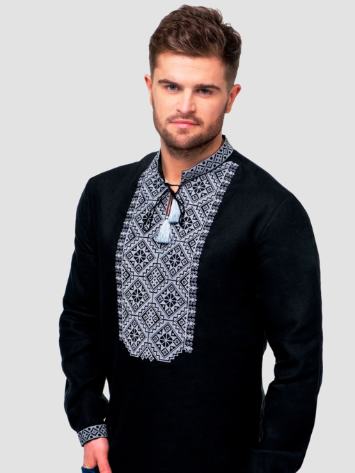 Вышитая рубашка Folk Moda модель fm2153-chornij Фото