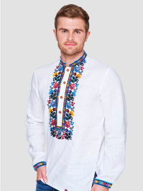 Вышитая рубашка Folk Moda модель fm2155-blij Фото