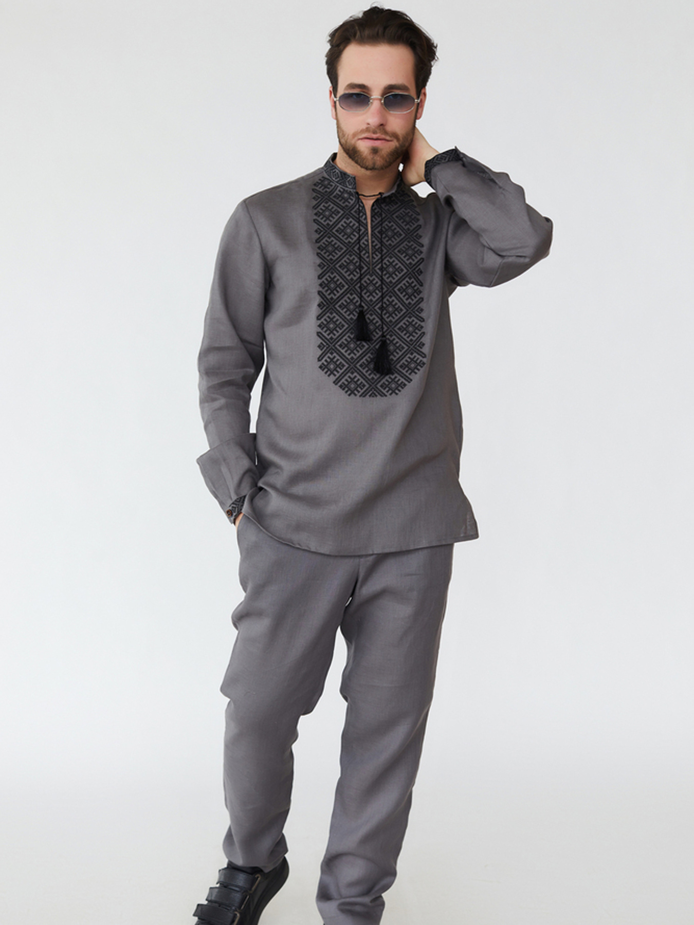 Вышитая рубашка Folk Moda модель fm2157-graft Фото