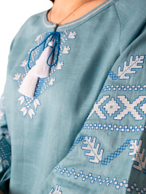 Вышитая рубашка Folk Moda модель fm2138-dzhinsovij Фото