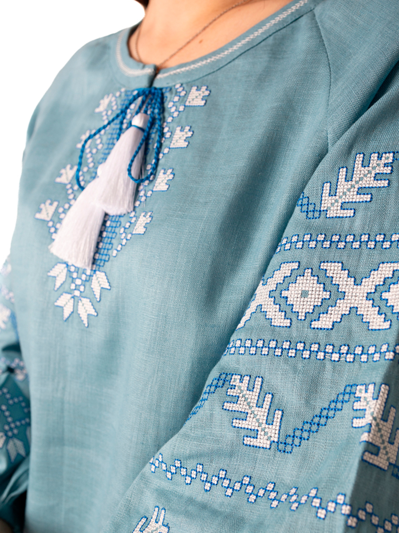 Вышитая рубашка Folk Moda модель fm2138-dzhinsovij Фото