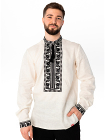 Вышитая рубашка Folk Moda модель fm2158-molochnij Фото