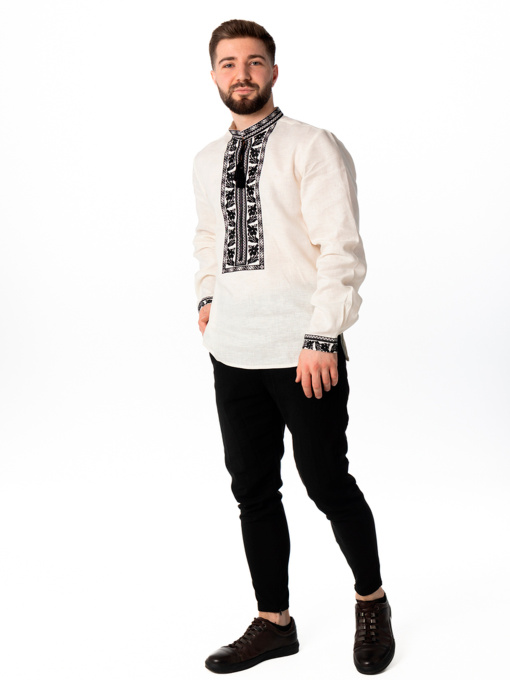 Вишита сорочка Folk Moda модель fm2158-molochnij Фото