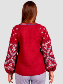 Вишита сорочка Folk Moda модель fm2139-bordovj Фото