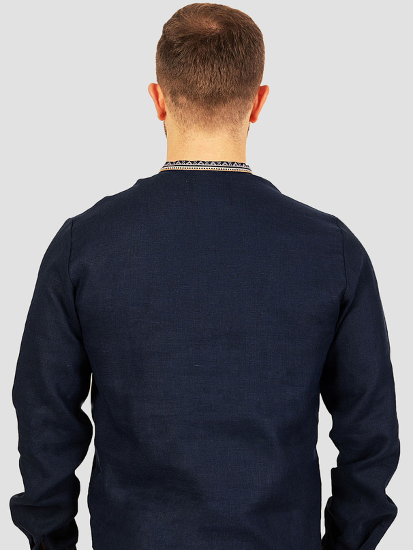 Вышитая рубашка Folk Moda модель fm2159-temno-sinj Фото