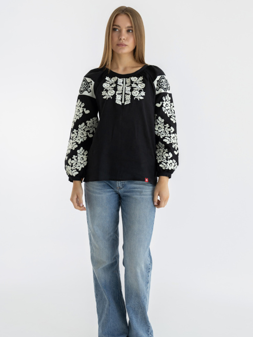 Вышитая рубашка Folk Moda модель fm2140-chornij Фото