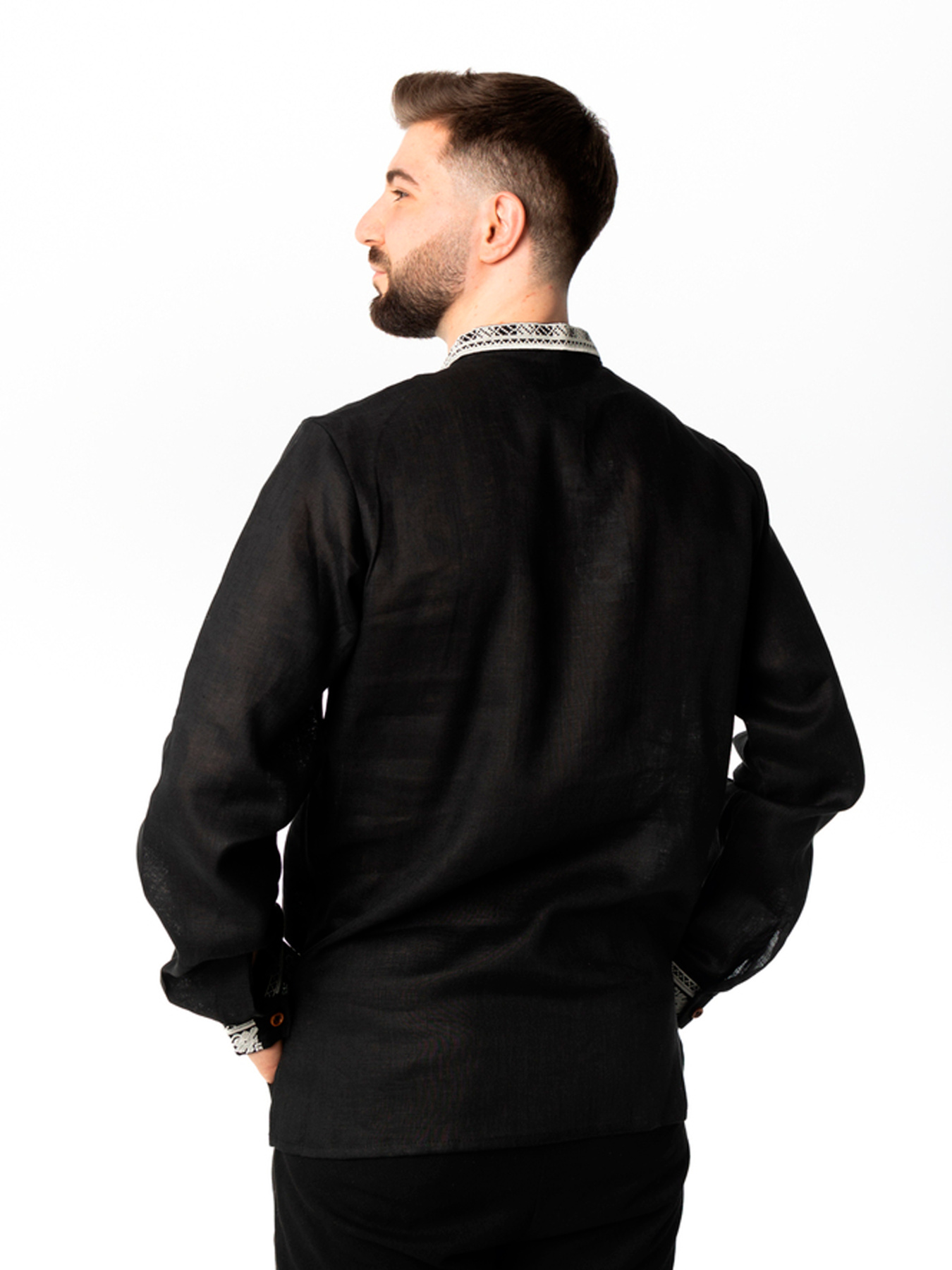 Вышитая рубашка Folk Moda модель fm2161-chornij Фото