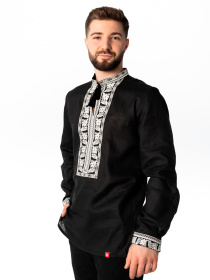 Вышитая рубашка Folk Moda модель fm2161-chornij Фото