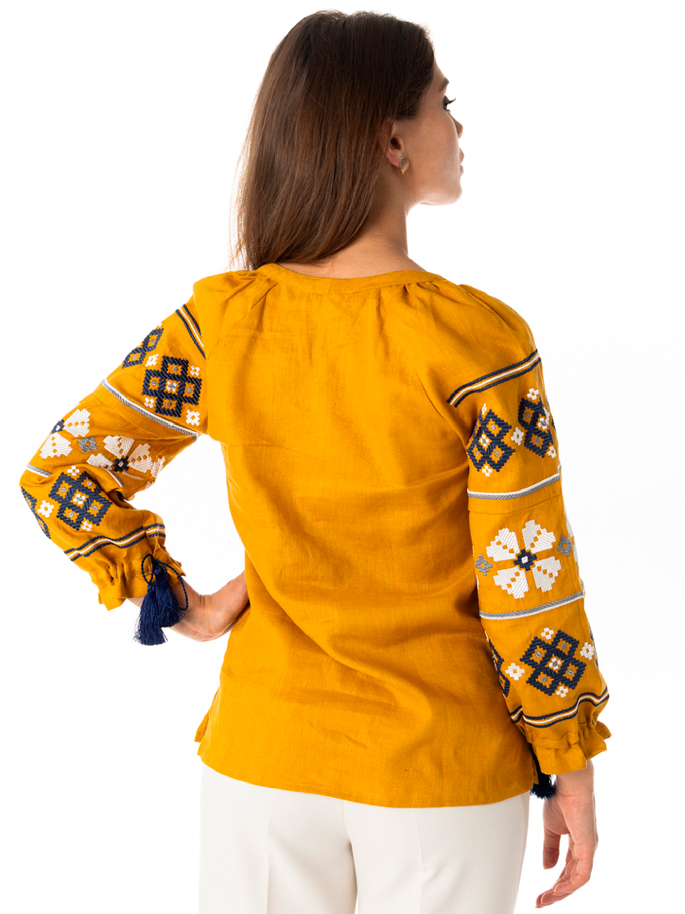 Вышитая рубашка Folk Moda модель fm2143-grchichnij Фото