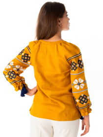 Вышитая рубашка Folk Moda модель fm2143-grchichnij Фото