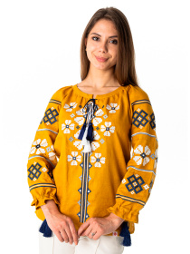 Вышитая рубашка Folk Moda модель fm2143-grchichnij Фото