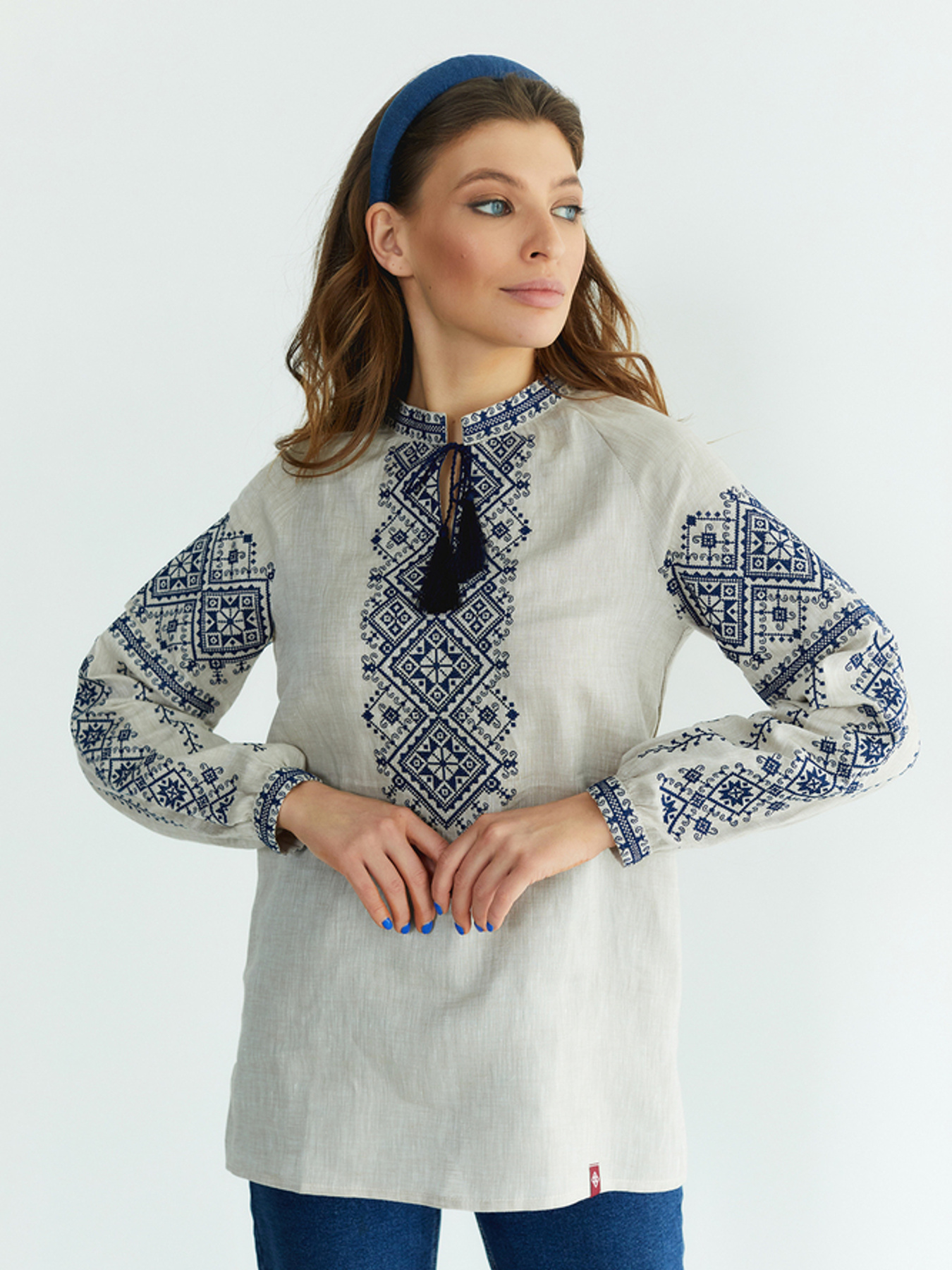 Вышитая рубашка Folk Moda модель fm2147-srij Фото